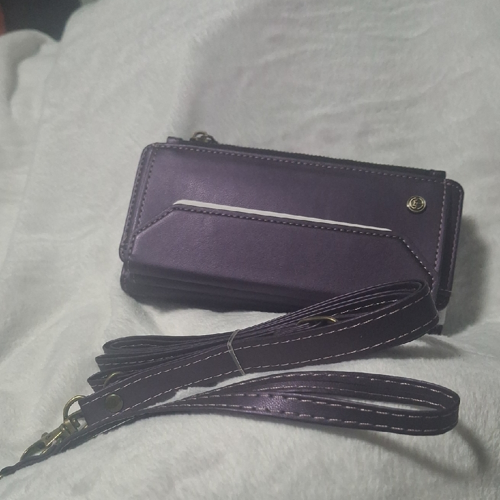 Purple Wallet with Strap For Google Pixel